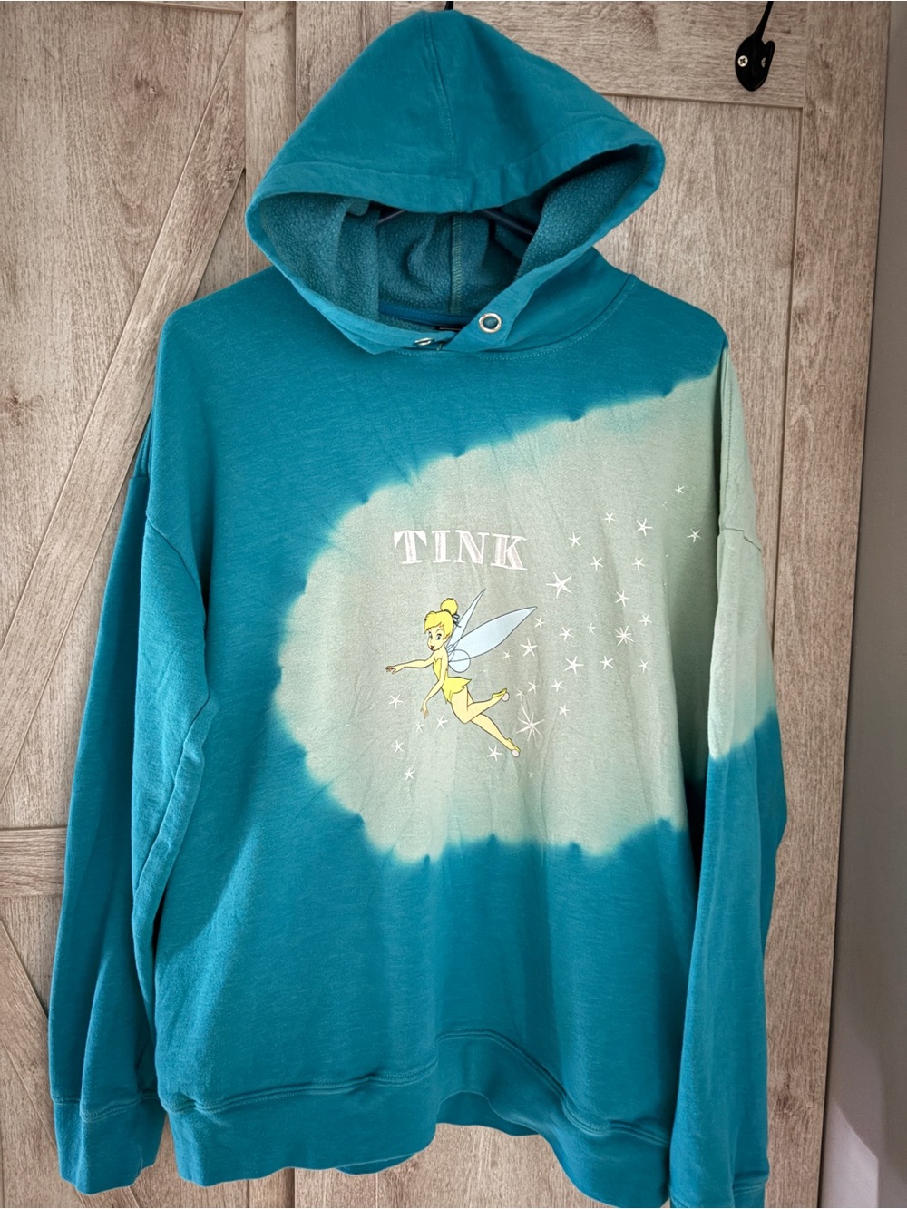 Disney Tinker Bell Blue Tie-Dye Pullover Hoodie | Medium